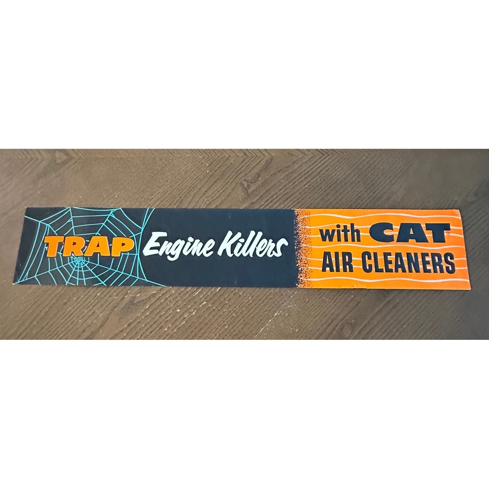 Vtg Caterpillar CAT Air Cleaners TRAP Engine Killers 28in Advertisement Ephemera